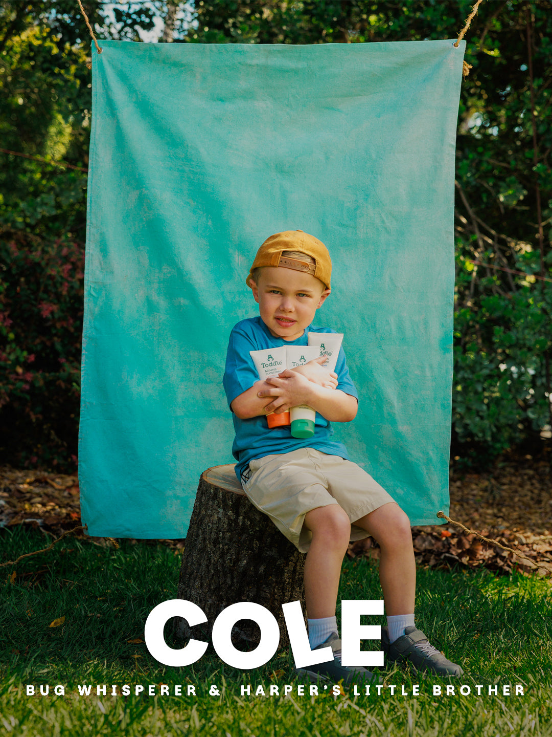 Cole with Toddle Skincare kit— gentle protection for active kids